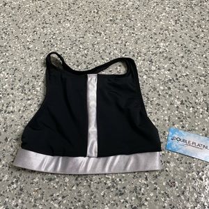 Black and Silver Sports Bra
